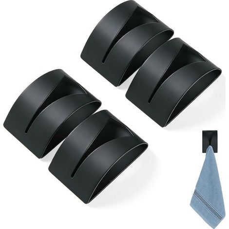 4er Set selbstklebende Haken ohne Bohren, Küchentuch-Halter Bad und Handtuchhalter, Küche, Flur und Fliesen (1/5)