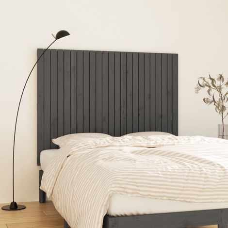 Wand-Kopfteil Grau 146,5x3x110 cm Massivholz Kiefer vidaXL