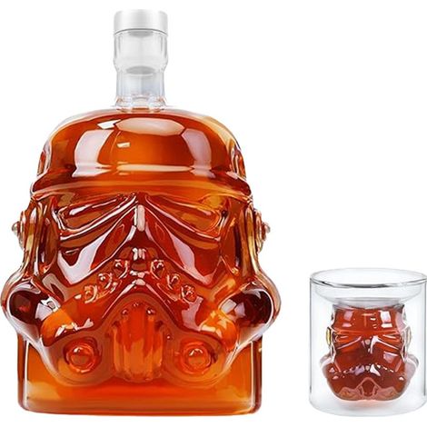 Carafe à whisky avec 2 verres, carafe transparente et créative pour brandy, scotch, bourbon, vodka, spiritueux - Cadeau de Noël pour homme, père, mari, petit ami (1/5)