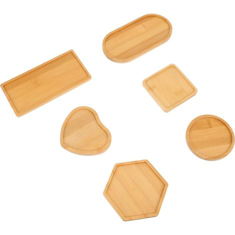 Juego de 6 bandejas de madera con mosaico para manualidades. (1/5)