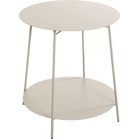 Table d'appoint ronde avec 2 plateaux en métal gris - Diamètre 50 x Hauteur 50 cm (1/5)