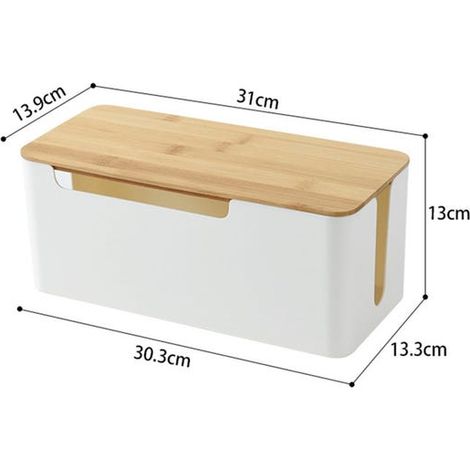 Scatola portaoggetti per router, organizer per prese multiple, portacavo per router, scatola portaoggetti per la casa (strato singolo) (1/4)