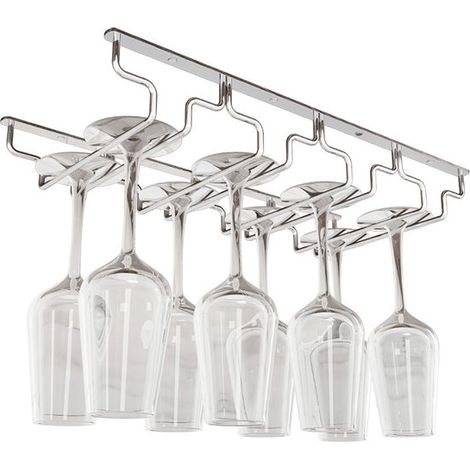 Soporte para copas de vino - Base - 4 filas - Plateado