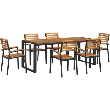 Maison Exclusive - 7-tlg. Garten-Essgruppe Massivholz Akazie und