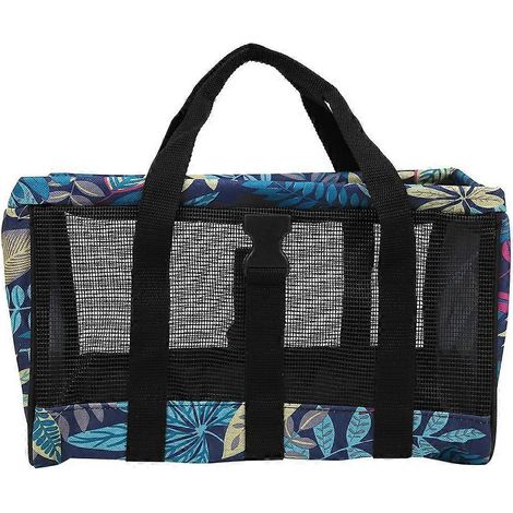 Sac de rangement en filet pour outils de jardinage et jouets, 30 x 20 x 20 cm, motif feuilles bleues (1/4)