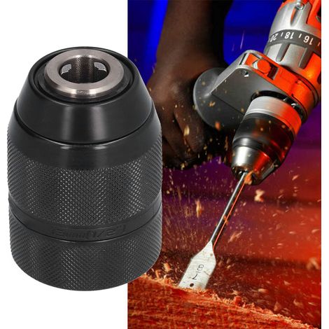 Mandrin métallique 2-13 mm, mandrin à trois mors, mandrin autoserrant, adaptateur de mandrin pour perceuse à percussion électrique, mandrin de perceuse à serrage manuel (1/5)