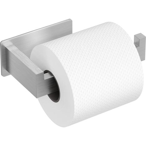 Porte-papier toilette - Sans perçage, auto-adhésif, porte-rouleau, acier inoxydable SUS304 de haute qualité, antirouille, installation murale, pour salles de bains, toilettes, cuisines, argent (1/5)