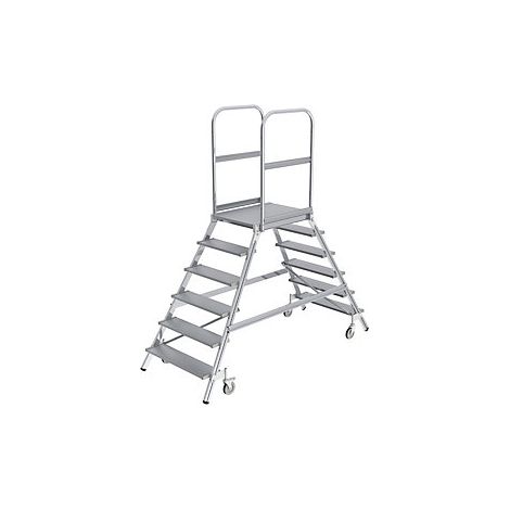 Aluminium-Podestleiter  Ambos Lados Accesible  6 Stufen Altura