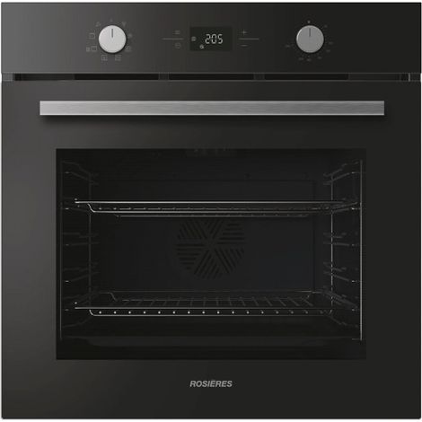 Rosieres – Four traditionnel 78l 60cm catalyse noir – Cavité XXL 78 litres – Paroi catalytique pour nettoyage facile – Chaleur tournante 9 fonctions (1/5)