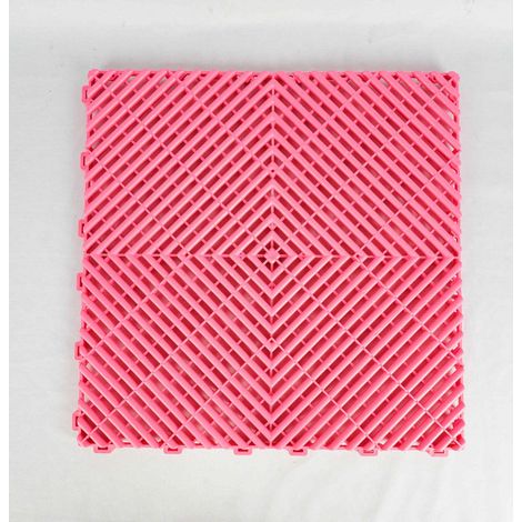 Dalles de sol modulaires puzzle 40x40 pour garage, atelier et finitions automobiles (rose) (1/5)
