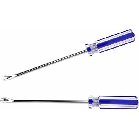 2X Bleu Poignée en Plastique Clou Agrafe Rivet Goujon Levant Décapant Extracteur Griffet Tournevis Tapis Garage Menuiserie Porte Main Outil