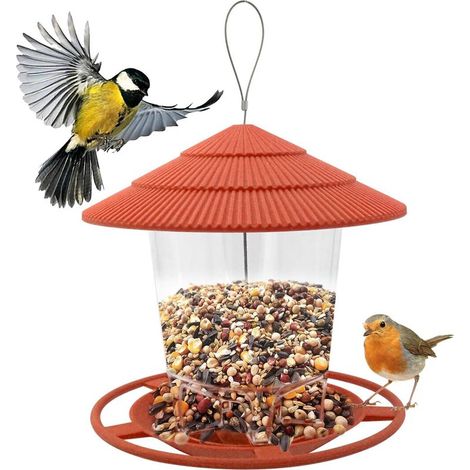 Mélanger Les graines Mangeoire à Oiseaux suspendues pour Nourrir la Faune Petits Oiseaux Jardin extérieur Cœur de Tournesol Cacahuètes Noix Alimentation Dunnocks Moineaux Robins (1/5)