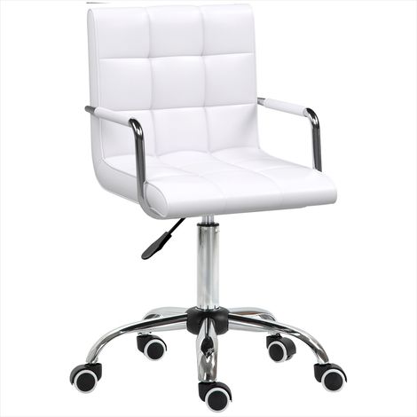 Chaise de bureau Métal manager réglable en hauteur avec Blanc (1/5)