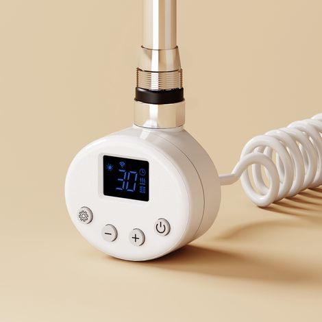 EMKE Heizstab mit Thermostat 62cm 600W Heizpatrone Heizelement Wifi TUYA/Smart Life, unterstützt Google Home und Alexa Sprachsteuerung, Timing-Funktion Childlock Weiß