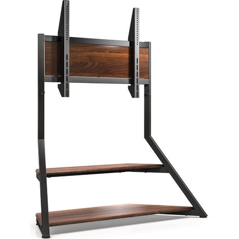 FITUEYES Design TV Stnder 75-100 Zoll, Moderner TV Stand mit Ablagen Kabelmanagement aus Holz und Metall, TV Standfuss Schwenkbar Hhenverstellbar bis zu 85kg Max.VESA 800600, Eiffel Serie (1/5)