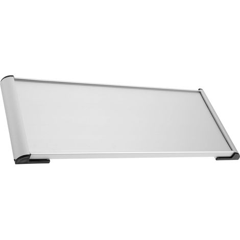 Plaque de porte bureau double face en alliage d'aluminium argenté, conçue pour une identification (1/5)