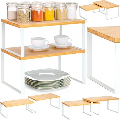 Set mit 2 GINGER Bambusregalen, weiß, handgefertigt (1/5)