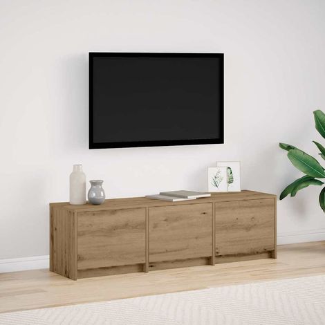 vidaXL Mobile TV con LED Rovere Artigianale 140 x 34 x 40 cm