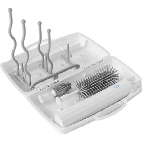 Électrique bouteille nettoyeur kit avec poignée rotative, silicone brosses, et étendoir pour Efficient nettoyage (1/5)