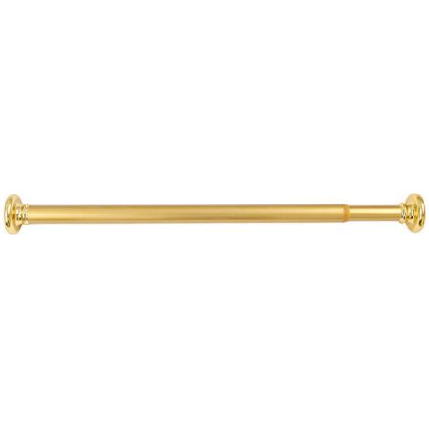 Barre pour rideau de douche Sèche linge rétractable salle de bain tige aluminium doré 70-120 (1/4)