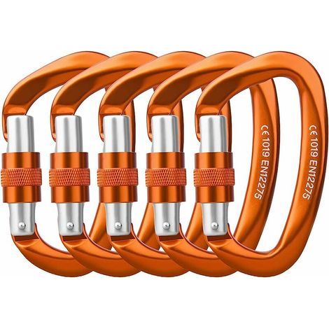 Mousqueton d'escalade à verrouillage en D, 25 kN – (1/5)