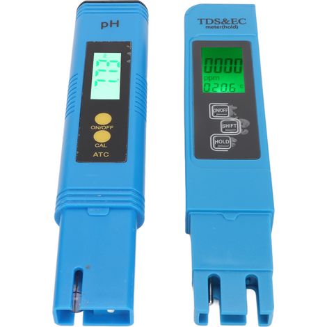 Blauer Wassertester, tragbar, leicht, mit Hintergrundbeleuchtung, leicht ablesbarer digitaler PH-Messgerät-Analysestift mit Temperaturkompensation