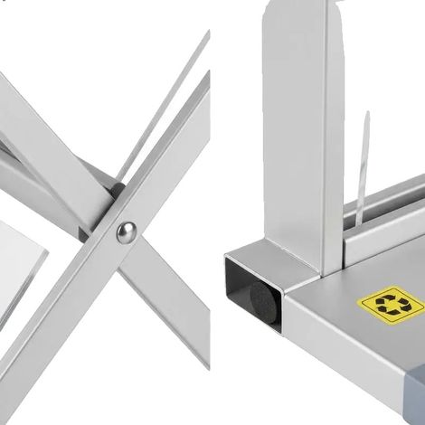 Support de littérature, matériau en aluminium, 6 poches, dimensions ouvertes 120 cm x 42 cm x 102 cm, dimensions pliées 34 cm x 15 cm x 4 cm, léger 1,6 kg (1/5)