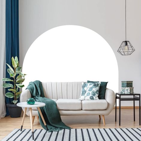 Autocollant Lit Tête de Lit Arche Stickers Muraux Papier Peint Demi Cercle pour Décoration Salon et Chambre L58 x H140 cm Blanc (1/5)