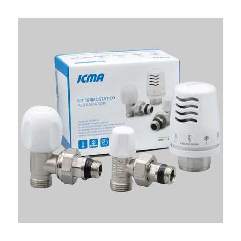 Kit termostatico a squadra tulipano  3/8     ICMA