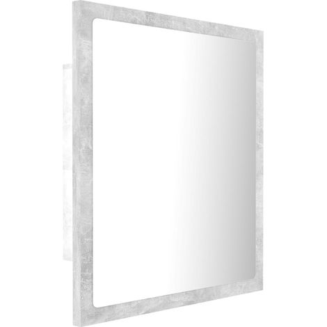 Specchio da bagno a LED 40 x 8,5 x 37 cm acrilico grigio 020006990