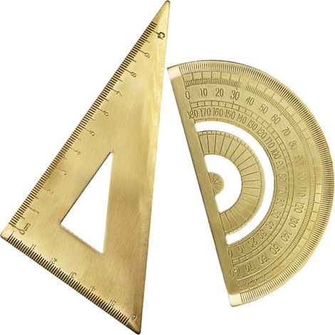 Règle triangulaire en laiton plaqué or, légère et facile à (1/5)