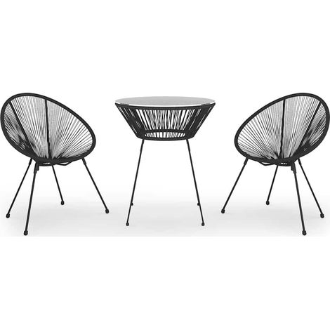 Maison Exclusive - Ensemble à manger de jardin 3 pcs Noir (1/5)