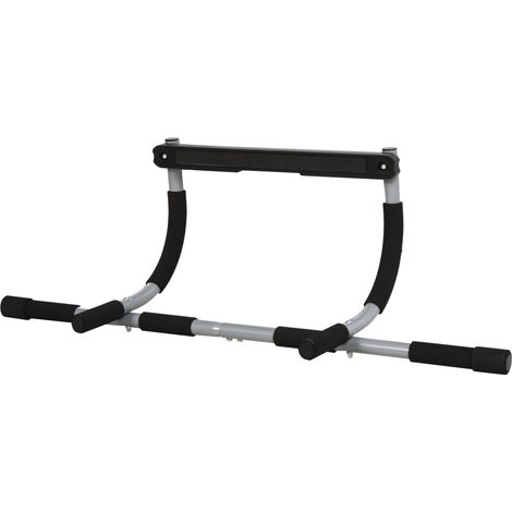 Barra de dominadas multifunción de acero con empuñaduras de espuma negra 92x40x17 cm (1/5)