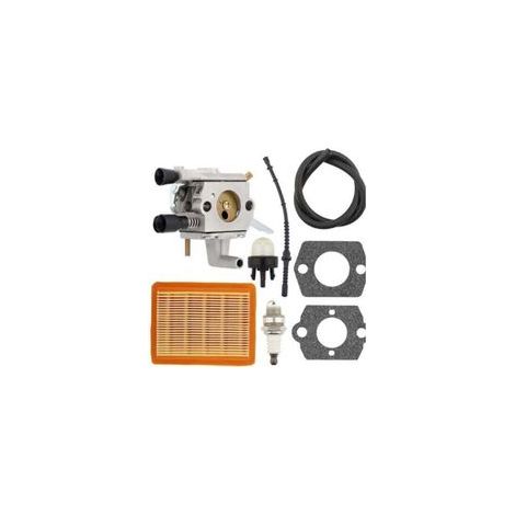 Kit carburatore per decespugliatori FS120, FS200, FS250, FS300, FS350, FR350, FR450 e FR480, comprensivi di guarnizioni, candele e filtri dell'aria.