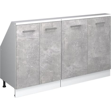 Ensembles de meuble de rangement sous pente Rion, Béton/blanc, Lot de 2, Vicco