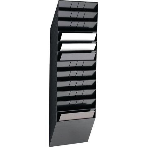 Prospekthalter H1040xB348xT95mm Anz.Fächer 12 A4 quer Polystyrol schwarz DURABLE