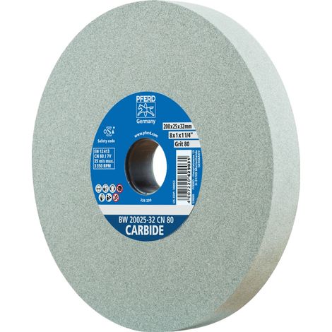 PFERD TOOLS Schleifbockscheibe Ø 200x25 mm Bohrung-Ø 51 mm SiC120 für harte Materialien z.B. Hartmetall (1/4)