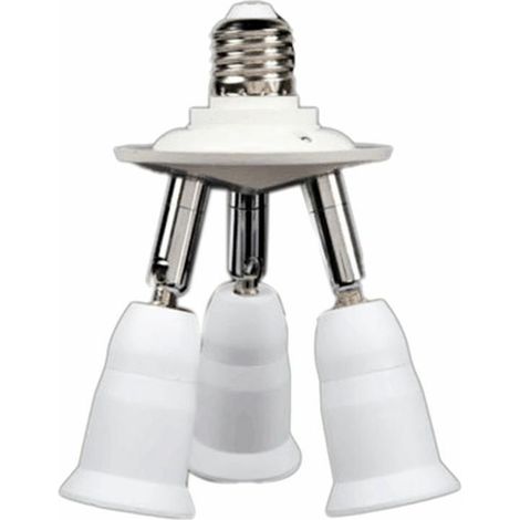 Trionfo Adattatore distributore socket E27 3 in 1 LED lampadina standard E27, titolare convertitore di presa lampadario regolabile a 360 gradi a 180 ° (1/5)