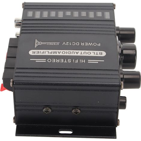 Amplificateur de puissance Bluetooth 5.0, son clair, alliage d'aluminium, 20 Hz à 20 kHz, 12 V, universel pour voiture et maison. (1/5)