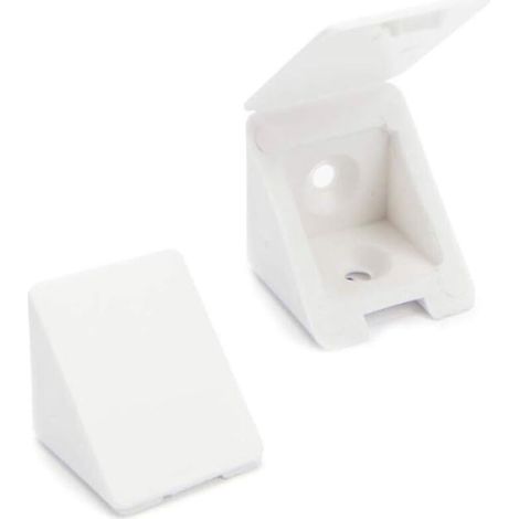 40 pcs Equerre D'angle/connecteurs de meubles/Équerre étagère 2 trous Couleur : Blanc Matière : Plastique (1/4)