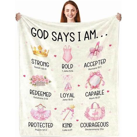 Couverture Jetable - Motif Verset Biblique - Rose Pâle - 150 x 200 cm - Coton Polyester Mélangé - Pour Canapé ou Lit - 1 Pièce (1/5)