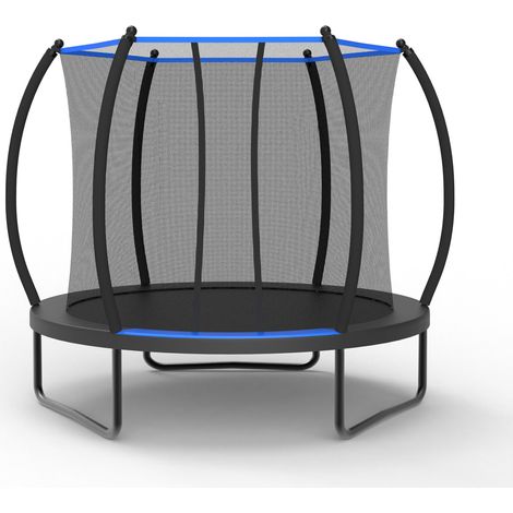 Kinder-Gartentrampolin 228 cm mit Sicherheitsnetz, schwarzer und blauer Stahl, HOMVRA (1/5)