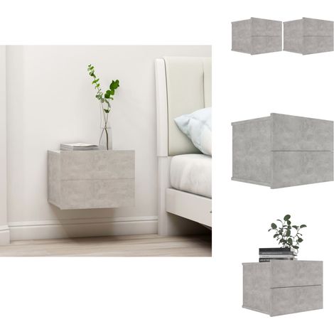 Nachttische 2 Stk. Betongrau 40x30x30 cm Holzwerkstoff - Nachttisch - Beton Grau - Holzmöbel - Wohnraumgestaltung - Kommode (1/5)