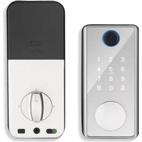 Serrure de porte intelligente Serrures Intellintes À Pêne Dormant De L'application Bluetooth Tuya, Mot De Passe Biométrique À Empreintes Digitales, Serrure De Porte D'entrée Sans Clé ( Color : Kit16 , (1/5)
