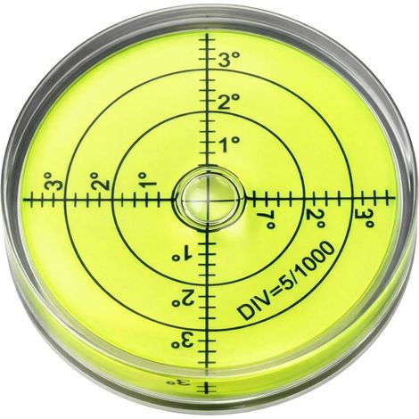 Niveau à bulle rond de précision de 60 mm avec échelle - Niveau à bulle circulaire pour alignement horizontal de l'appareil photo, trépied, balances, appareils de mesure et machines - Compact (1/5)