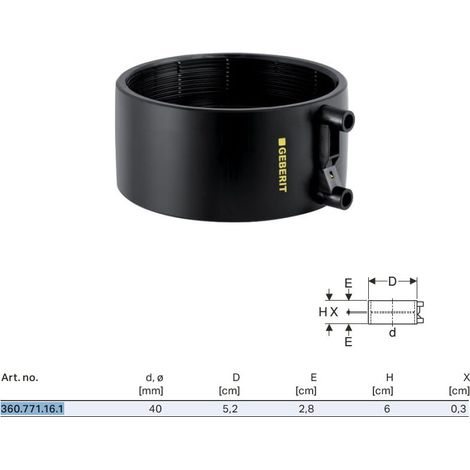 Geberit Manicotto elettrosaldabile, DN 40, 360.771.16.1