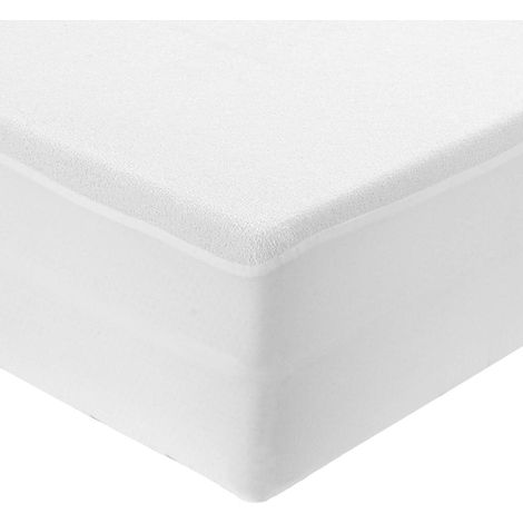 Protector de colchón impermeable con banda elástica 105x190/200cm blanco