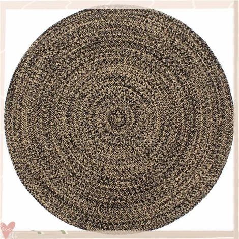 Tapis - VINGVO - 343620 - Noir et marron - Fait main jute/coton - 180 cm (1/5)