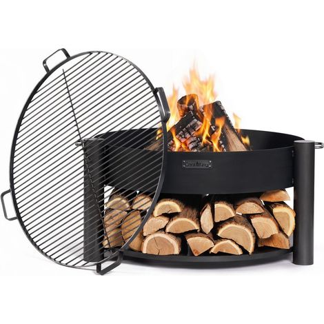 Kit Braciere da giardino "MONTANA" da 80 cm con griglia da 80 cm con 4 manici (1/2)