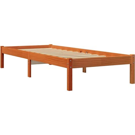 Giroletto senza Materasso Marrone Cera 90x200 cm Massello Pino vidaXL (1/5)